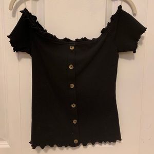 Black top with buttons